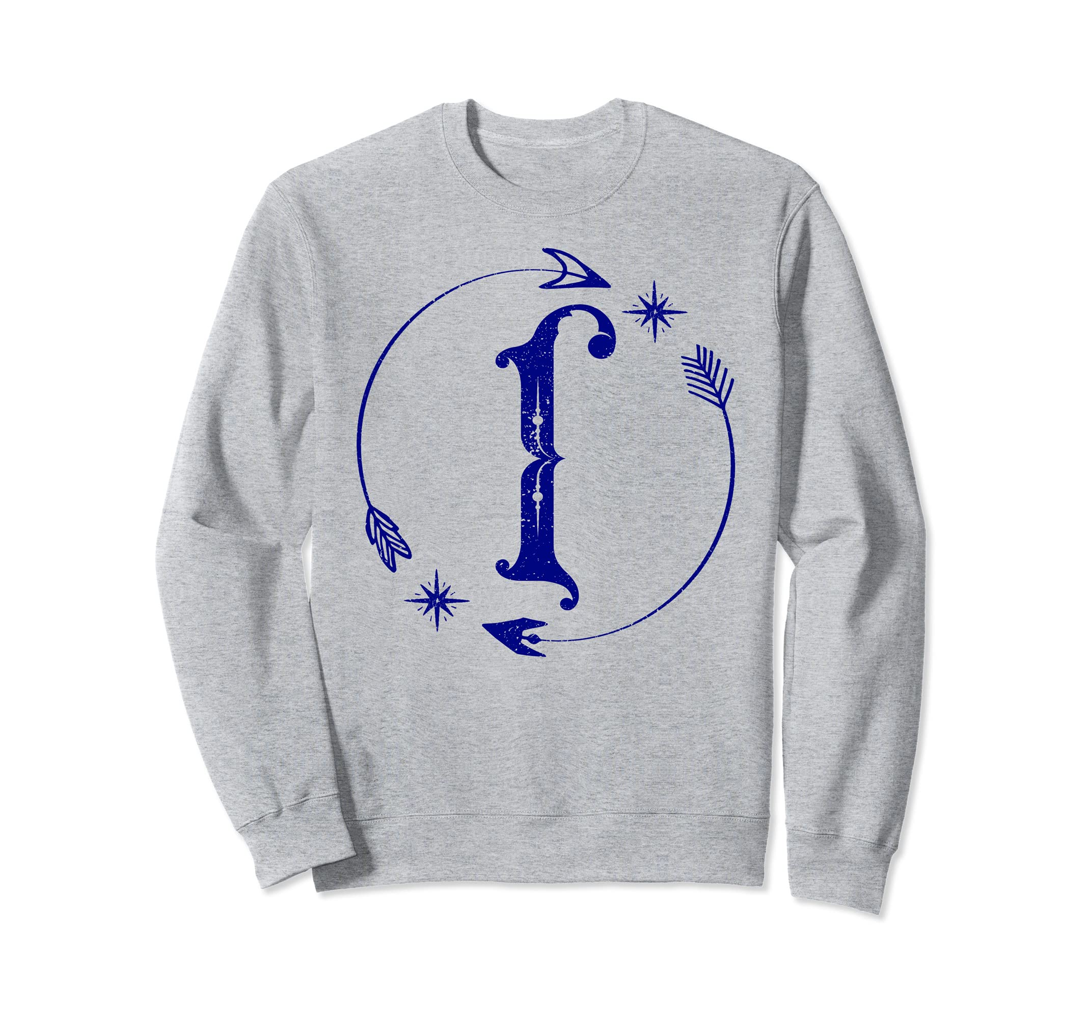 Initial I Monogram Boho Name Letter I Sweatshirt - Custom Art Print Unisex - T-Shirt, Sweatshirt, Hoodie