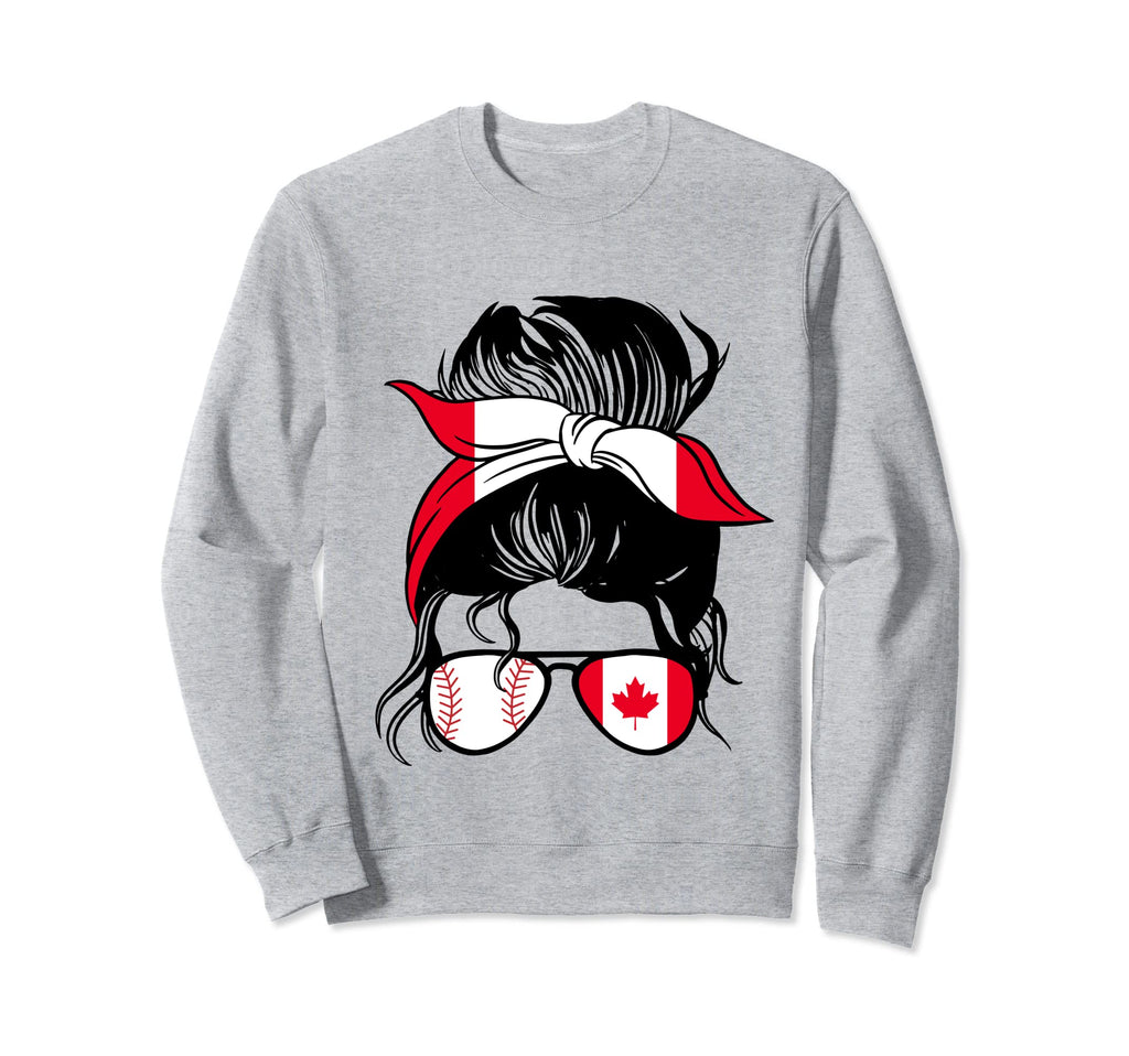 Canadian Baseball Mom Canada Flag Sweatshirt - Aesthetic Graphic Men Women - T-Shirt, Sweatshirt, Hoodie