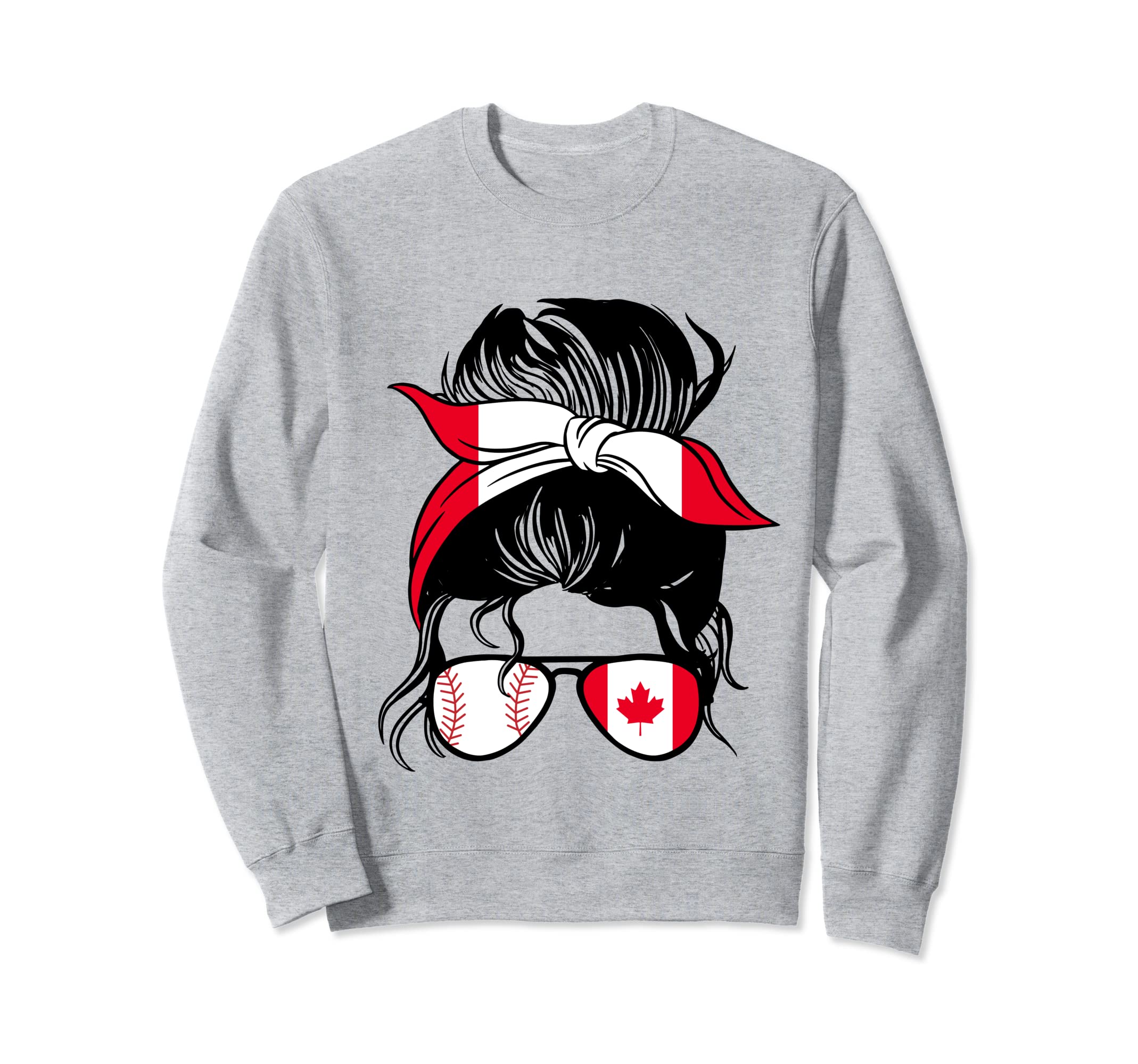 Canadian Baseball Mom Canada Flag Sweatshirt - Aesthetic Graphic Men Women - T-Shirt, Sweatshirt, Hoodie