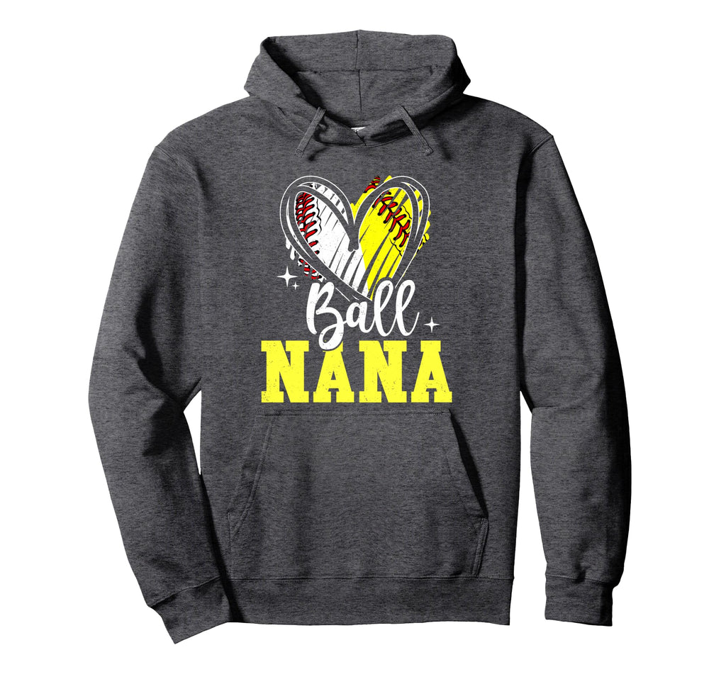Ball Nana Softball Baseball Grandma Hoodie - Unique Graphic Unisex - T-Shirt, Sweatshirt, Hoodie