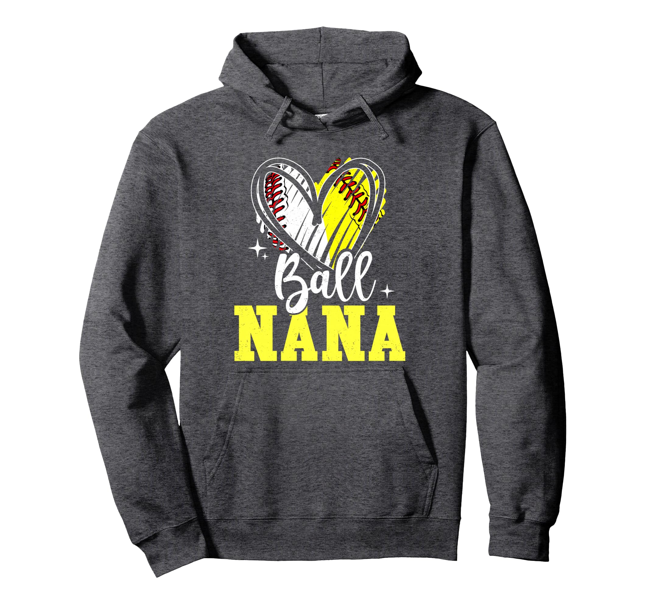 Ball Nana Softball Baseball Grandma Hoodie - Unique Graphic Unisex - T-Shirt, Sweatshirt, Hoodie