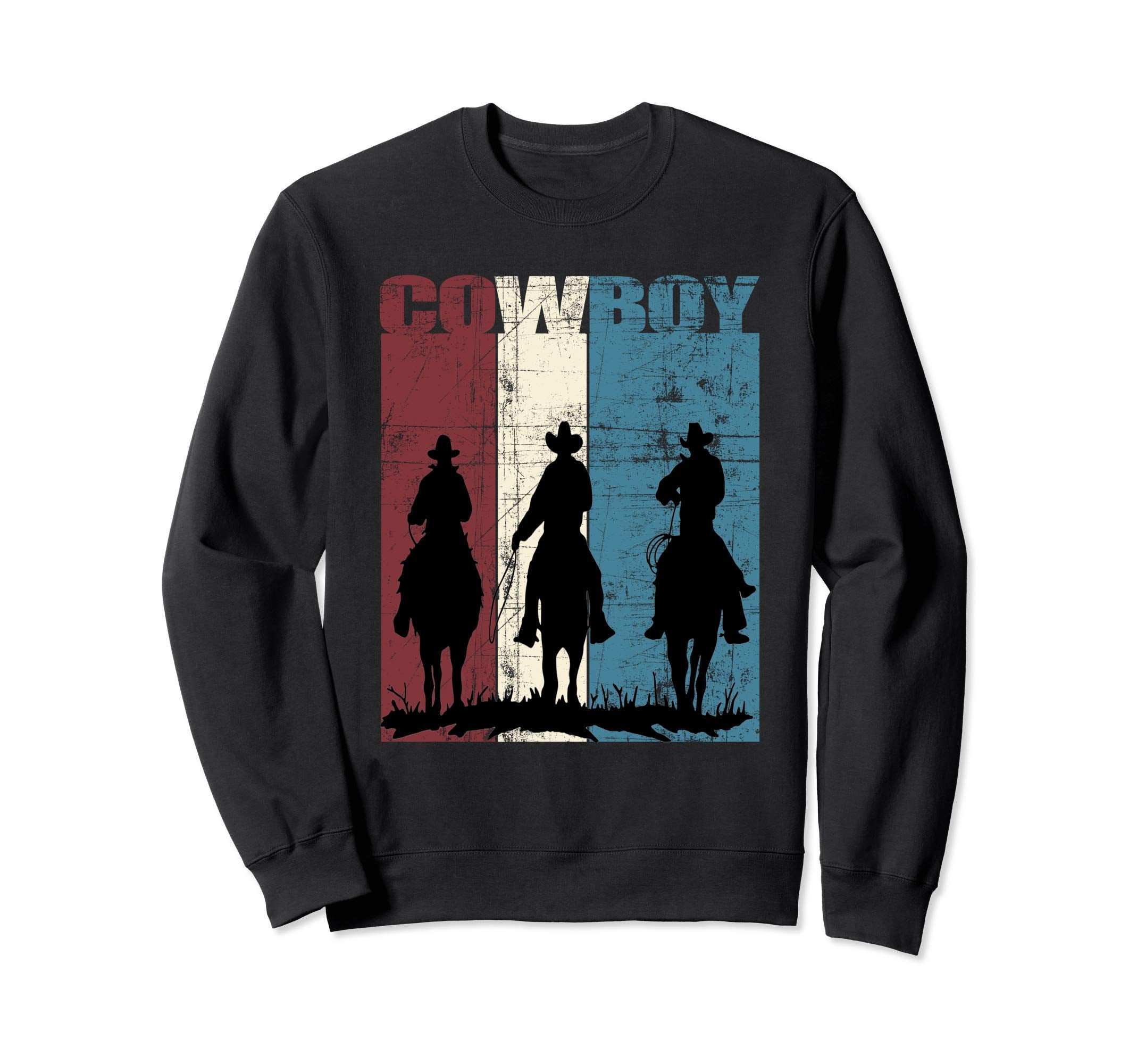 Cowboys Western Cowboy Distressed Sweatshirt - Unique Graphic for Adults - T-Shirt, Sweatshirt, Hoodie