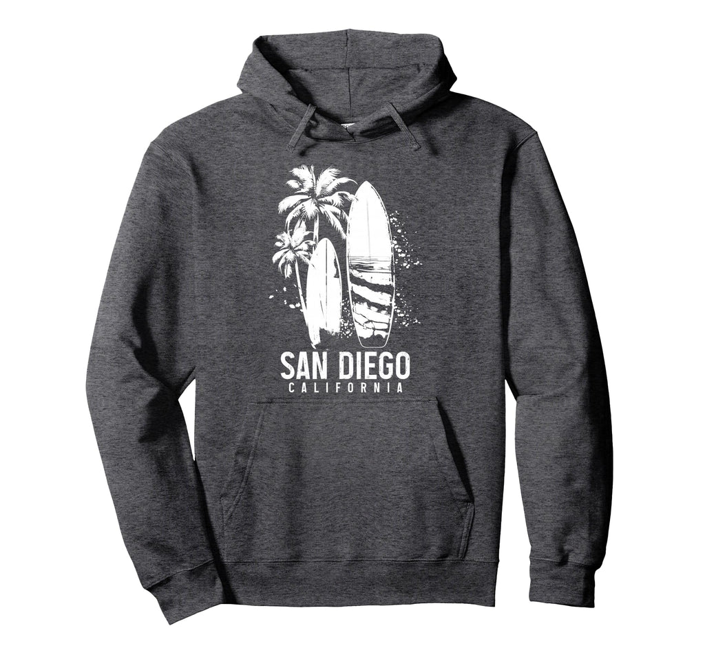 San Diego California Surf Surfing Hoodie - Custom Art Print for Adults - T-Shirt, Sweatshirt, Hoodie