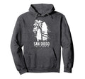 San Diego California Surf Surfing Hoodie - Custom Art Print for Adults - T-Shirt, Sweatshirt, Hoodie