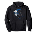 Greek Map And Flag Souvenir Distressed Hoodie - Unique Graphic Men Women - T-Shirt, Sweatshirt, Hoodie