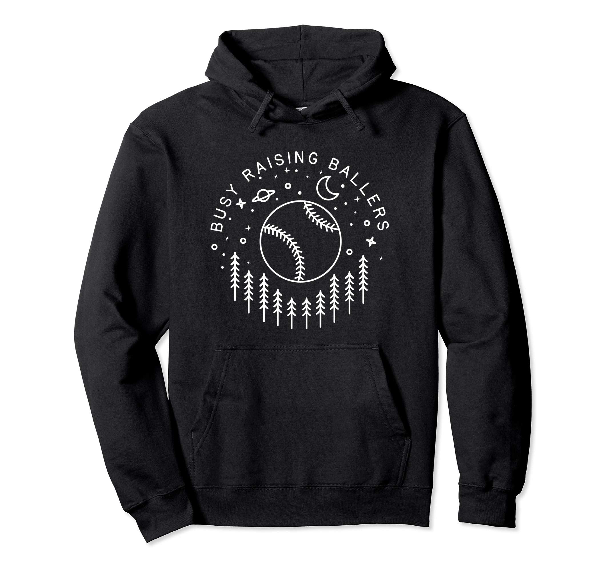 Baseball Busy Raising Ballers Line Art Hoodie - Trendy Graphic for Adults - T-Shirt, Sweatshirt, Hoodie