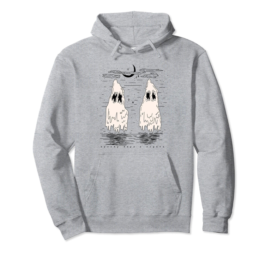 Ghost Halloween Autumn Aesthetic Grunge Hoodie - Minimalist Print Unisex - T-Shirt, Sweatshirt, Hoodie