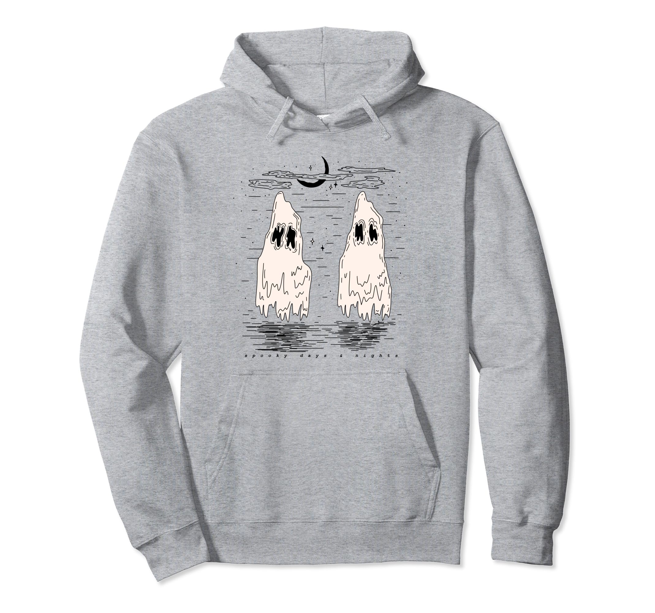 Ghost Halloween Autumn Aesthetic Grunge Hoodie - Minimalist Print Unisex - T-Shirt, Sweatshirt, Hoodie