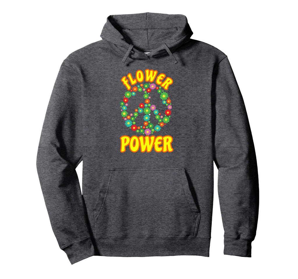 Flower Power Peace Sign Groovy Hoodie - Casual Everyday Wear for Adults - T-Shirt, Sweatshirt, Hoodie
