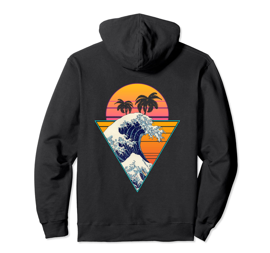Vaporwave Aesthetic Japanese Wave Palm Hoodie - Novelty Apparel Men Women - T-Shirt, Sweatshirt, Hoodie