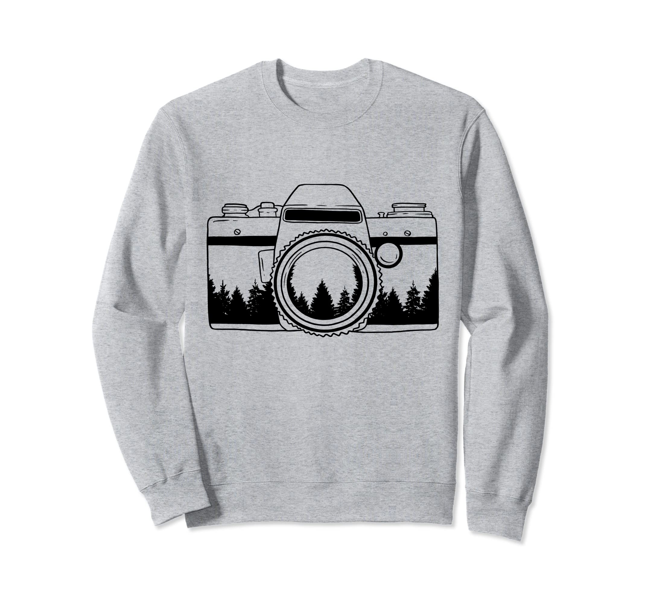 Photographer Camera Trees Nature Sweatshirt - Unique Graphic for Adults - T-Shirt, Sweatshirt, Hoodie
