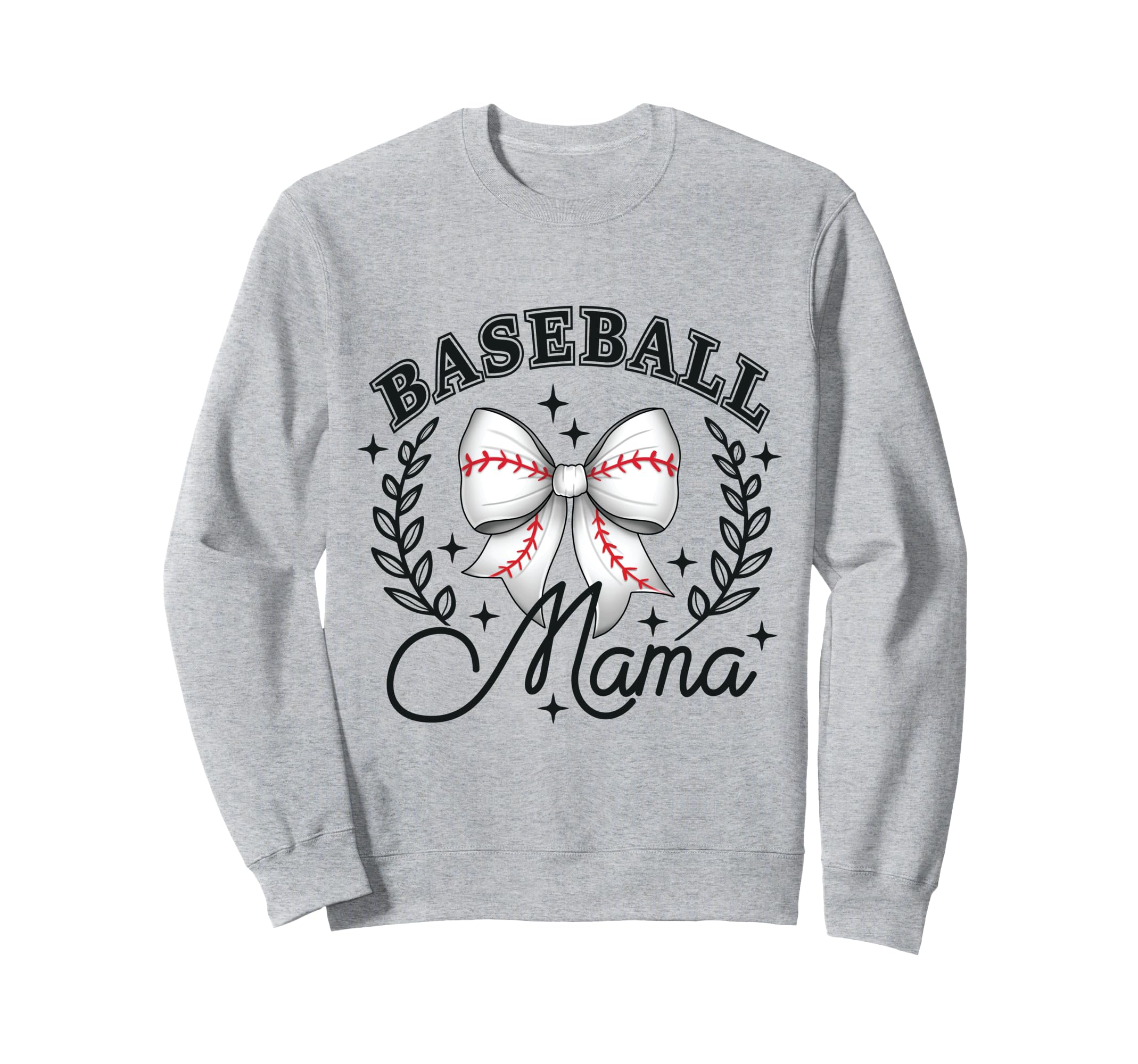 Baseball Mama Coquette Bow Game Sports Sweatshirt - Unique Graphic Unisex - T-Shirt, Sweatshirt, Hoodie