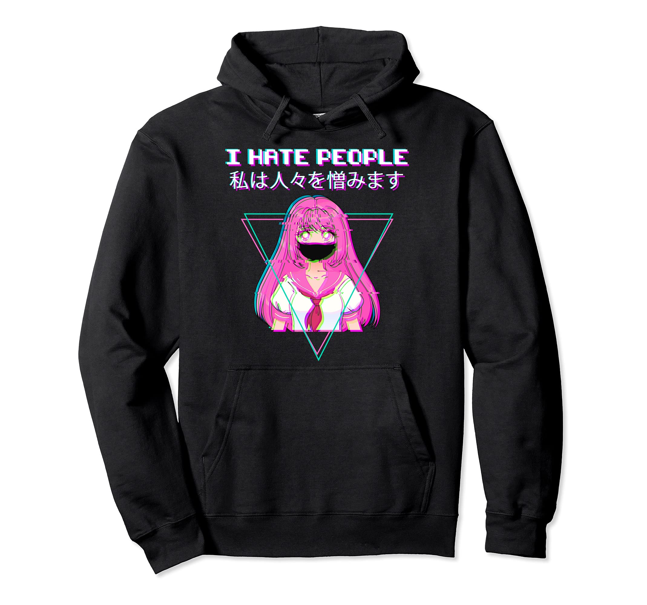 I Hate People Aesthetic Vaporwave Hoodie - Minimalist Print for Adults - T-Shirt, Sweatshirt, Hoodie