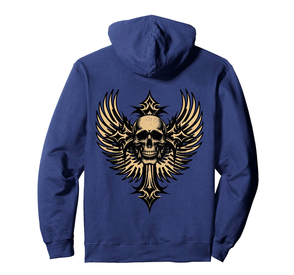 Grunge Skull And Cross Gothic Aesthetic Hoodie - Custom Art Print Men Women - T-Shirt, Sweatshirt, Hoodie