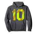 Softball 10 Jersey Number Hoodie - Unique Graphic Unisex - T-Shirt, Sweatshirt, Hoodie