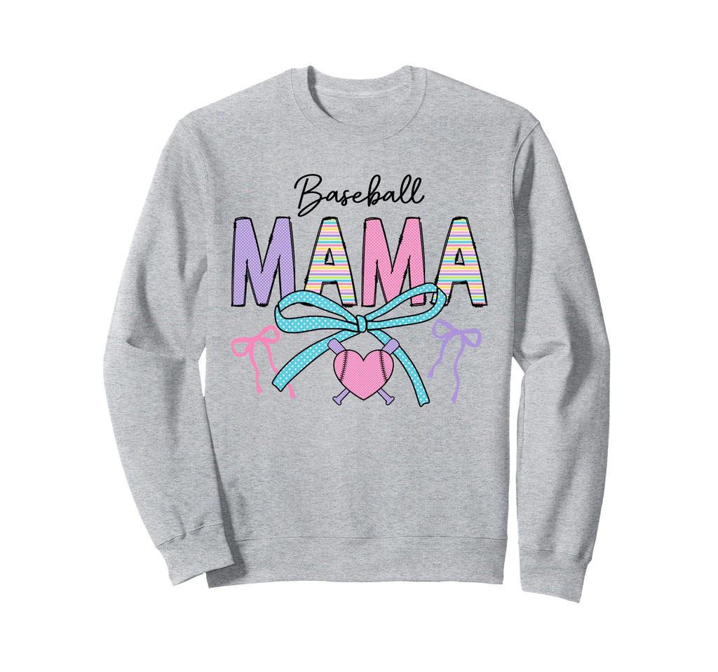 Baseball Mama Sports Mom Pastel Sweatshirt - Streetwear Style for Adults - T-Shirt, Sweatshirt, Hoodie