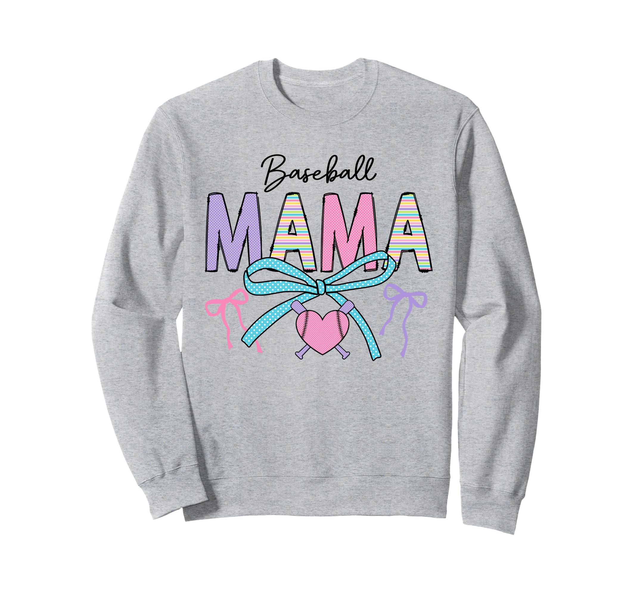 Baseball Mama Sports Mom Pastel Sweatshirt - Streetwear Style for Adults - T-Shirt, Sweatshirt, Hoodie