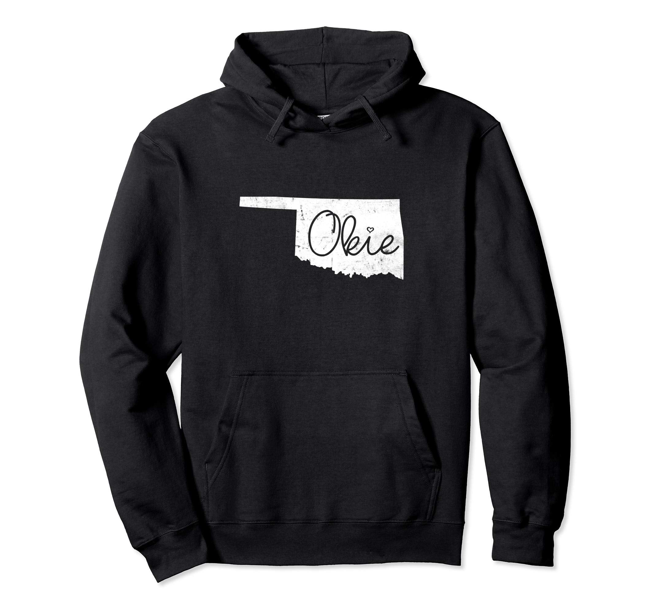 Oklahoma Okie Distressed Hoodie - Novelty Apparel Men Women - T-Shirt, Sweatshirt, Hoodie