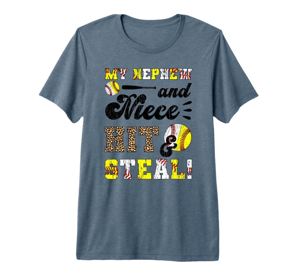 My Nephew And Niece Hit Steal Baseball T-Shirt - Minimalist Print Unisex - T-Shirt, Sweatshirt, Hoodie