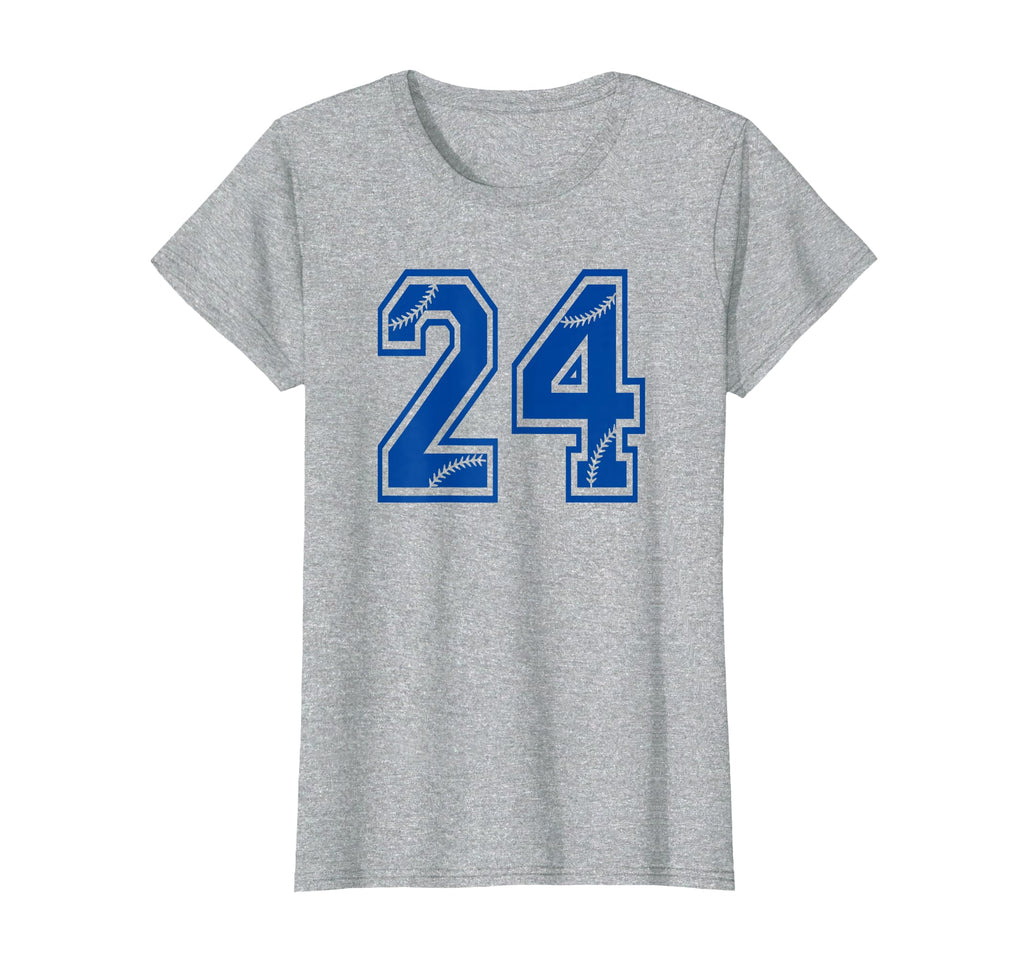 Baseball Number 24 Blue Sports Player T-Shirt - Novelty Apparel for Adults - T-Shirt, Sweatshirt, Hoodie