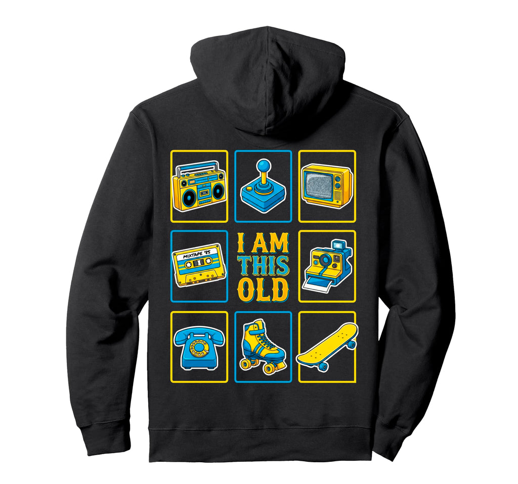 I Am This Old 80S 90S Nostalgia Gamers Hoodie - Unique Graphic for Adults - T-Shirt, Sweatshirt, Hoodie