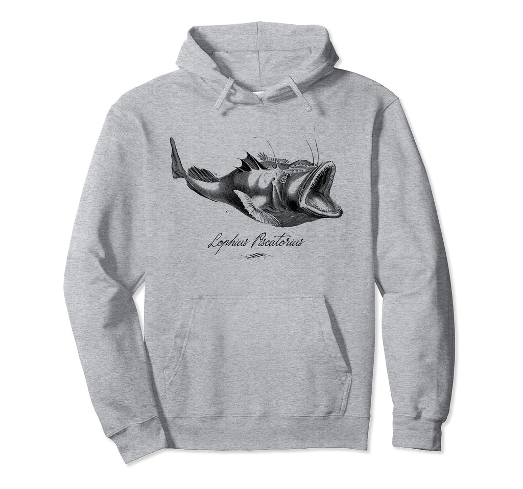 Anglerfish Hoodie - Minimalist Print for Adults - T-Shirt, Sweatshirt, Hoodie