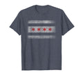 Chicago Flag Distressed T-Shirt - Aesthetic Graphic Men Women - T-Shirt, Sweatshirt, Hoodie
