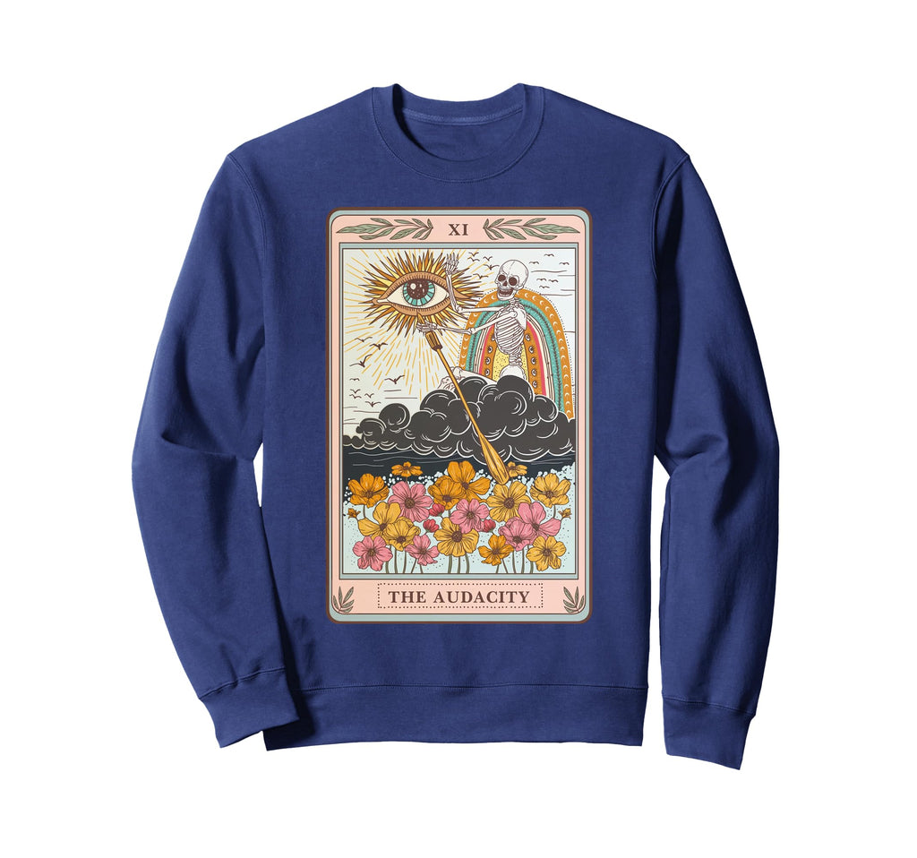 Skeleton Riding Cloud Audacity Sweatshirt - Fun Novelty Design for Adults - T-Shirt, Sweatshirt, Hoodie