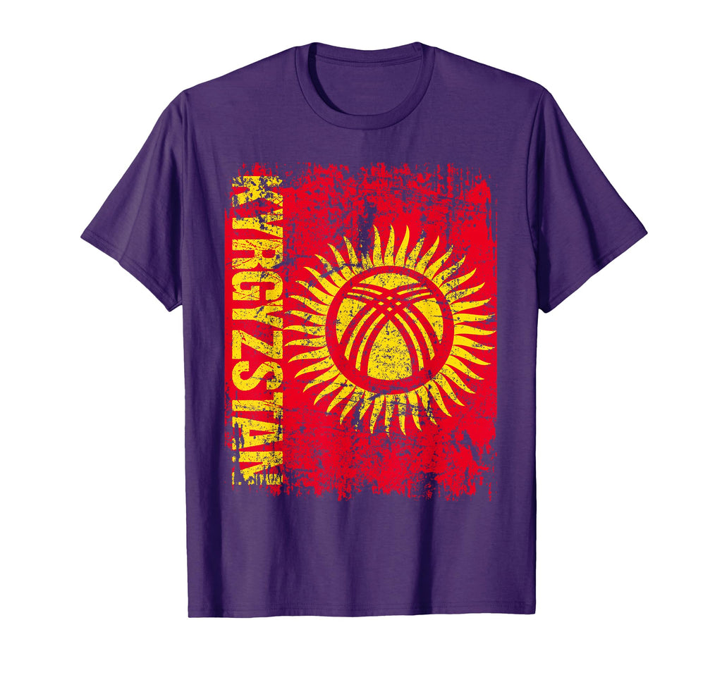 Kyrgyzstan Flag Distressed Kyrgyzstan T-Shirt - Unique Graphic for Adults - T-Shirt, Sweatshirt, Hoodie