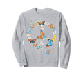 Butterflies Seventies Sixties Sweatshirt - Trendy Graphic Unisex - T-Shirt, Sweatshirt, Hoodie
