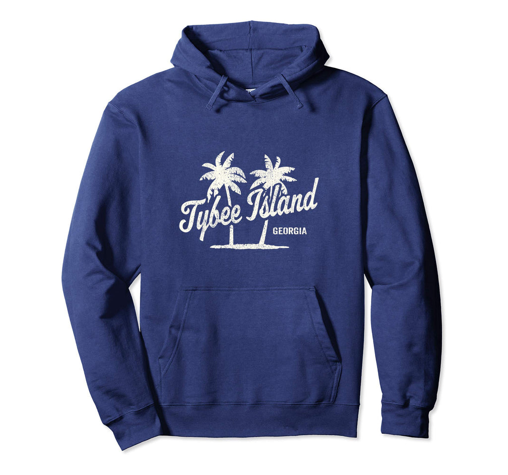 Tybee Island Georgia 70S Palm Trees Hoodie - Unique Graphic for Adults - T-Shirt, Sweatshirt, Hoodie
