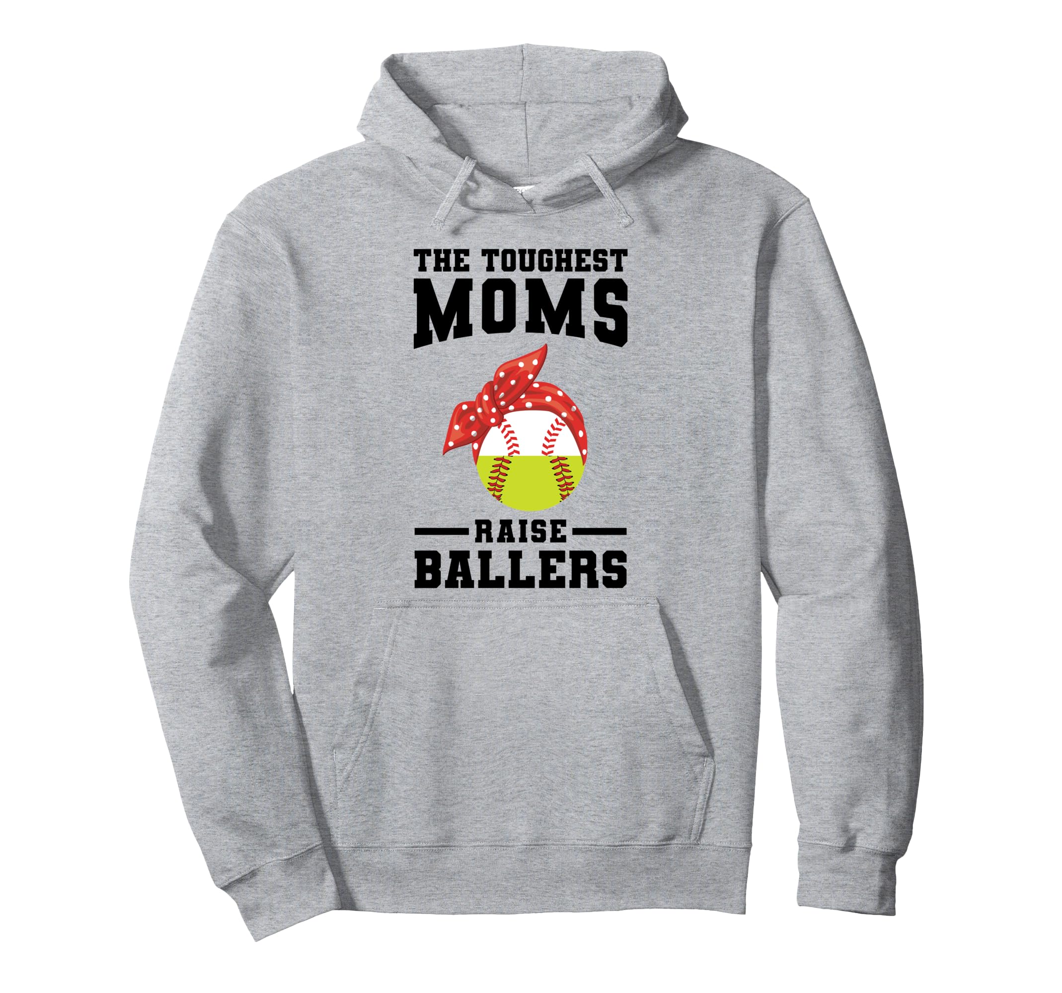 Toughest Moms Raise Ballers Softball Hoodie - Aesthetic Graphic Unisex - T-Shirt, Sweatshirt, Hoodie