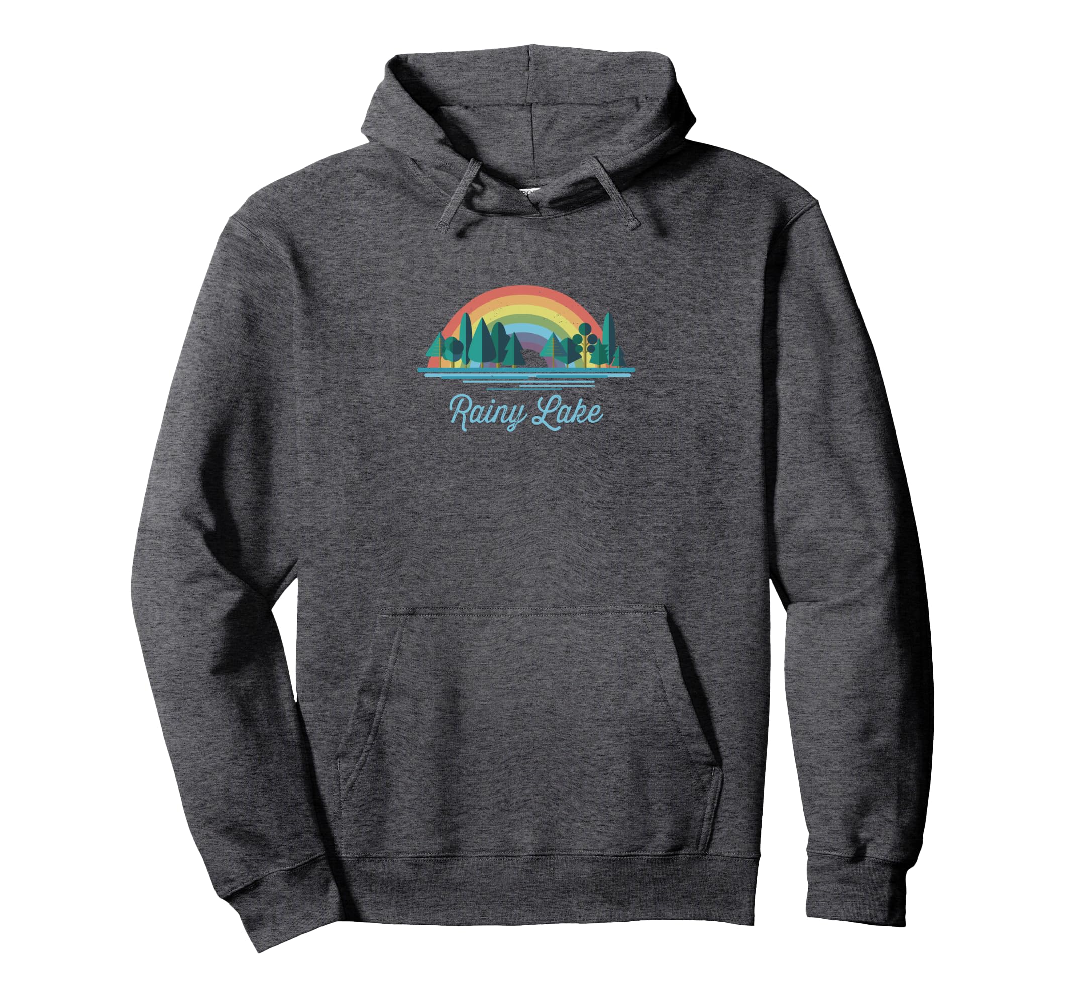 Rainy Lake Rainbow Lake Souvenir Hoodie - Custom Art Print for Adults - T-Shirt, Sweatshirt, Hoodie