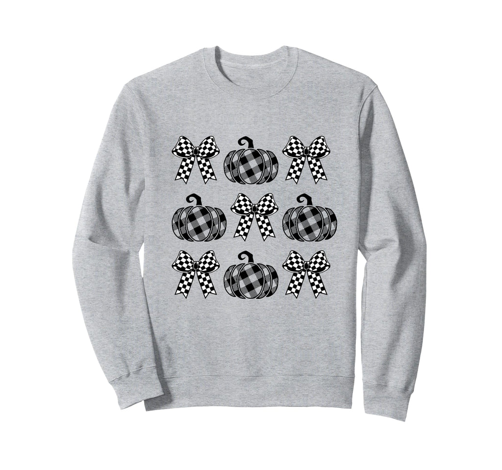 Coquette Checkered Bow Halloween Sweatshirt - Trendy Graphic Men Women - T-Shirt, Sweatshirt, Hoodie