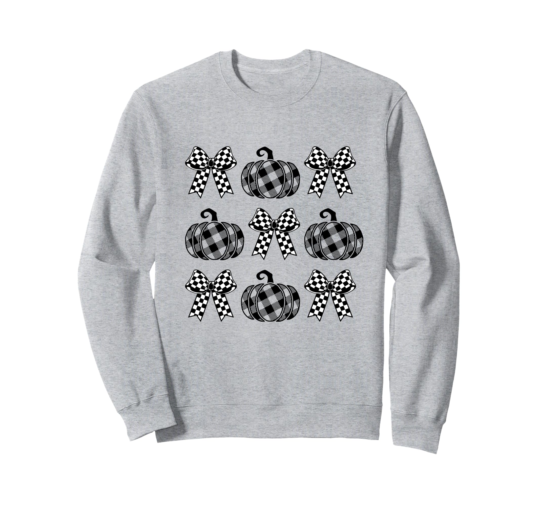 Coquette Checkered Bow Halloween Sweatshirt - Trendy Graphic Men Women - T-Shirt, Sweatshirt, Hoodie