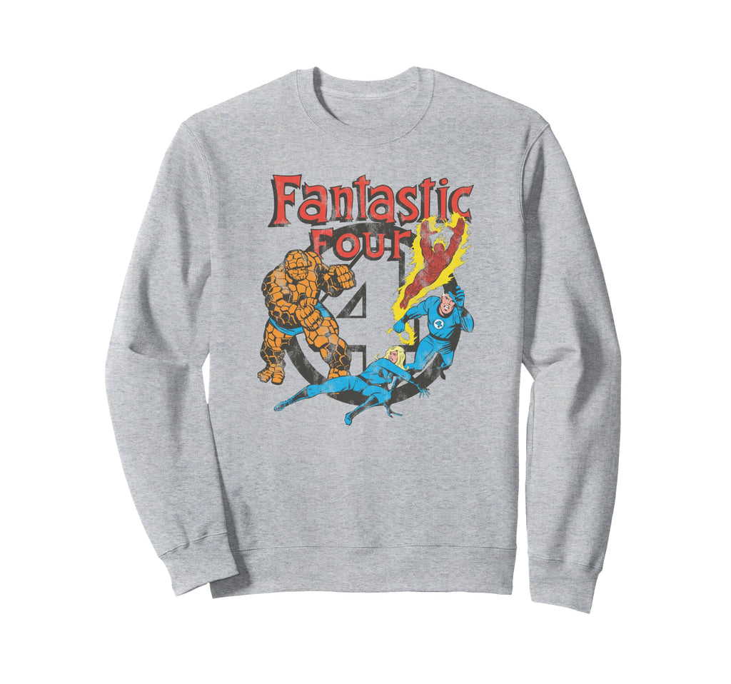 Marvel Fantastic Four Group Shot Sweatshirt - Unique Graphic for Adults - T-Shirt, Sweatshirt, Hoodie