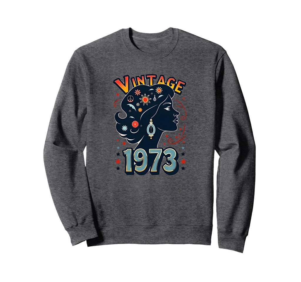 1973 Flower Power Peace Hippie Sweatshirt - Minimalist Print Unisex - T-Shirt, Sweatshirt, Hoodie