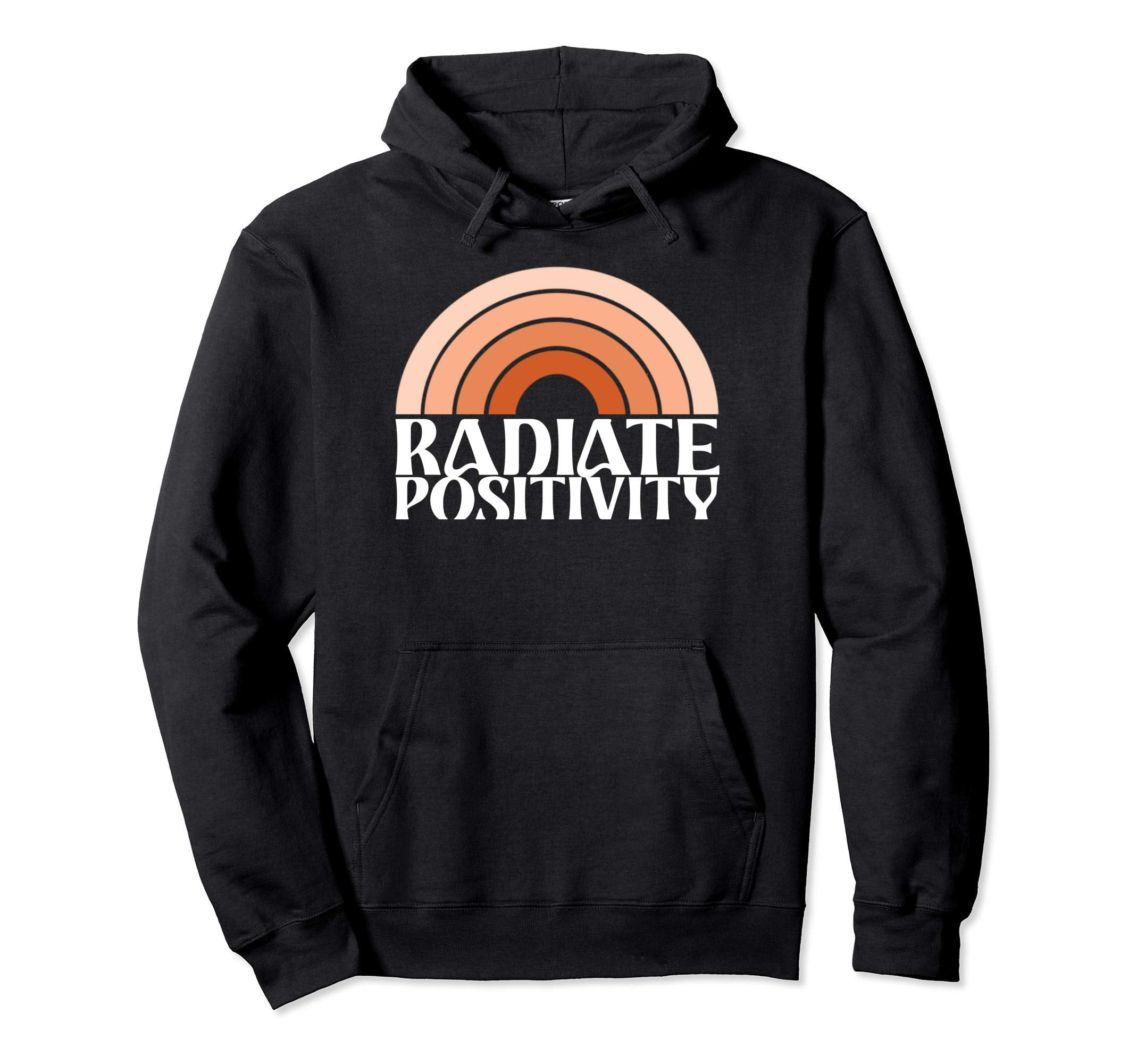 Radiate Positivity Rainbow Boho Hippie Hoodie - Trendy Graphic Men Women - T-Shirt, Sweatshirt, Hoodie
