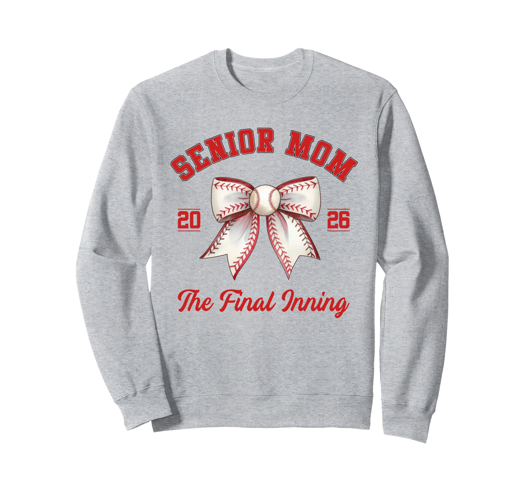 Baseball Senior Mom Coquette Bow Sweatshirt - Minimalist Print for Adults - T-Shirt, Sweatshirt, Hoodie