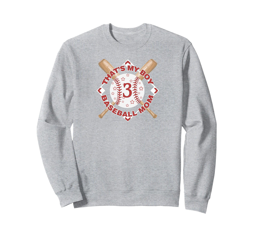 Thats My 3 Baseball Mom Love Sweatshirt - Streetwear Style for Adults - T-Shirt, Sweatshirt, Hoodie