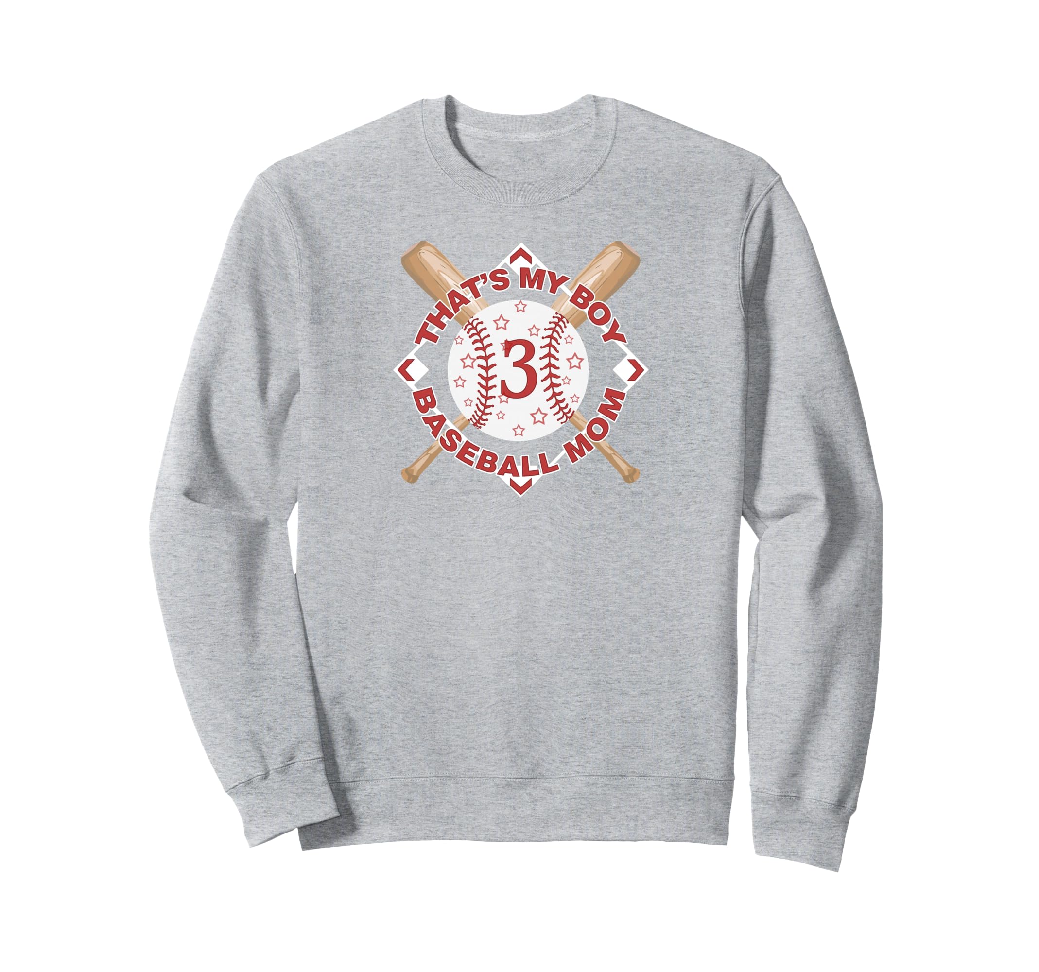 Thats My 3 Baseball Mom Love Sweatshirt - Streetwear Style for Adults - T-Shirt, Sweatshirt, Hoodie