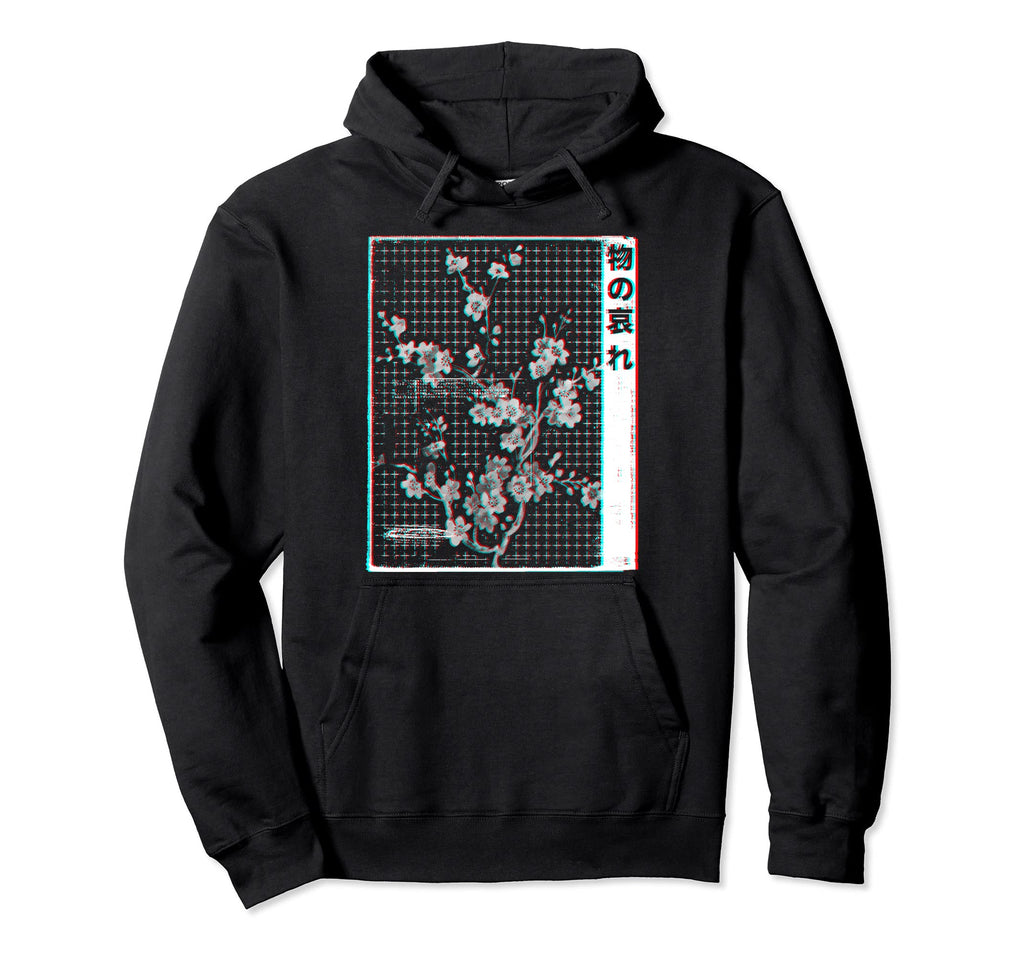 Mono No Aware Japanese Glitch Otaku Hoodie - Graphic Print for Adults - T-Shirt, Sweatshirt, Hoodie