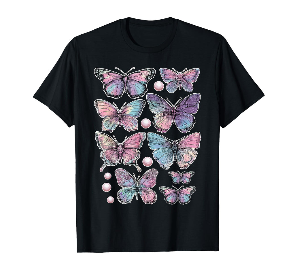 Colorful Butterflies Dreamy Art Y2K T-Shirt - Trendy Graphic for Adults - T-Shirt, Sweatshirt, Hoodie