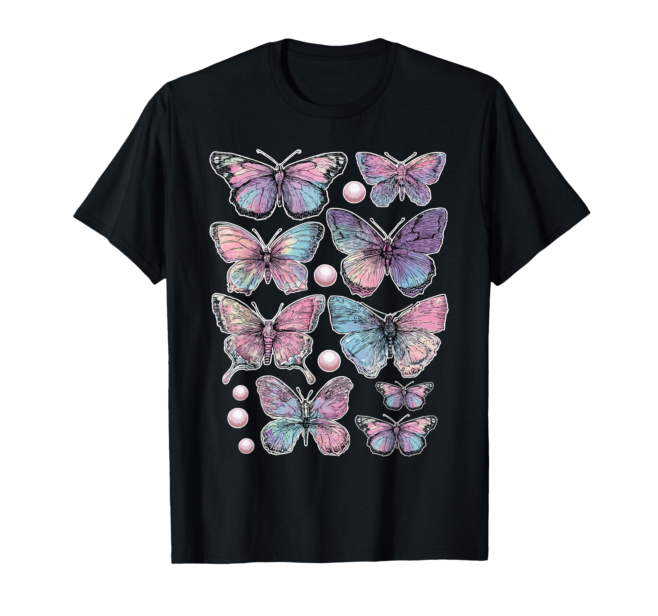 Colorful Butterflies Dreamy Art Y2K T-Shirt - Trendy Graphic for Adults - T-Shirt, Sweatshirt, Hoodie