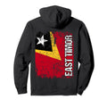 East Timor Flag Distressed East Hoodie - Fun Novelty Design for Adults - T-Shirt, Sweatshirt, Hoodie