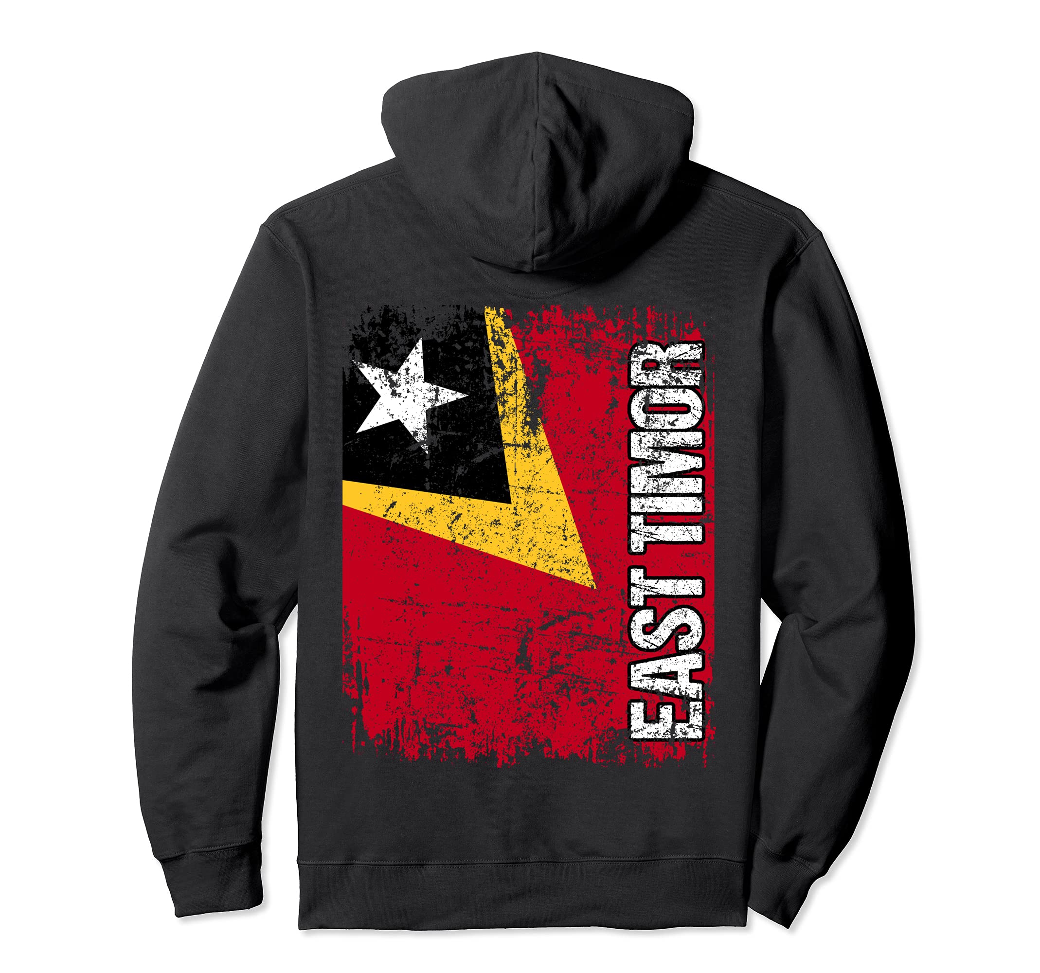 East Timor Flag Distressed East Hoodie - Fun Novelty Design for Adults - T-Shirt, Sweatshirt, Hoodie