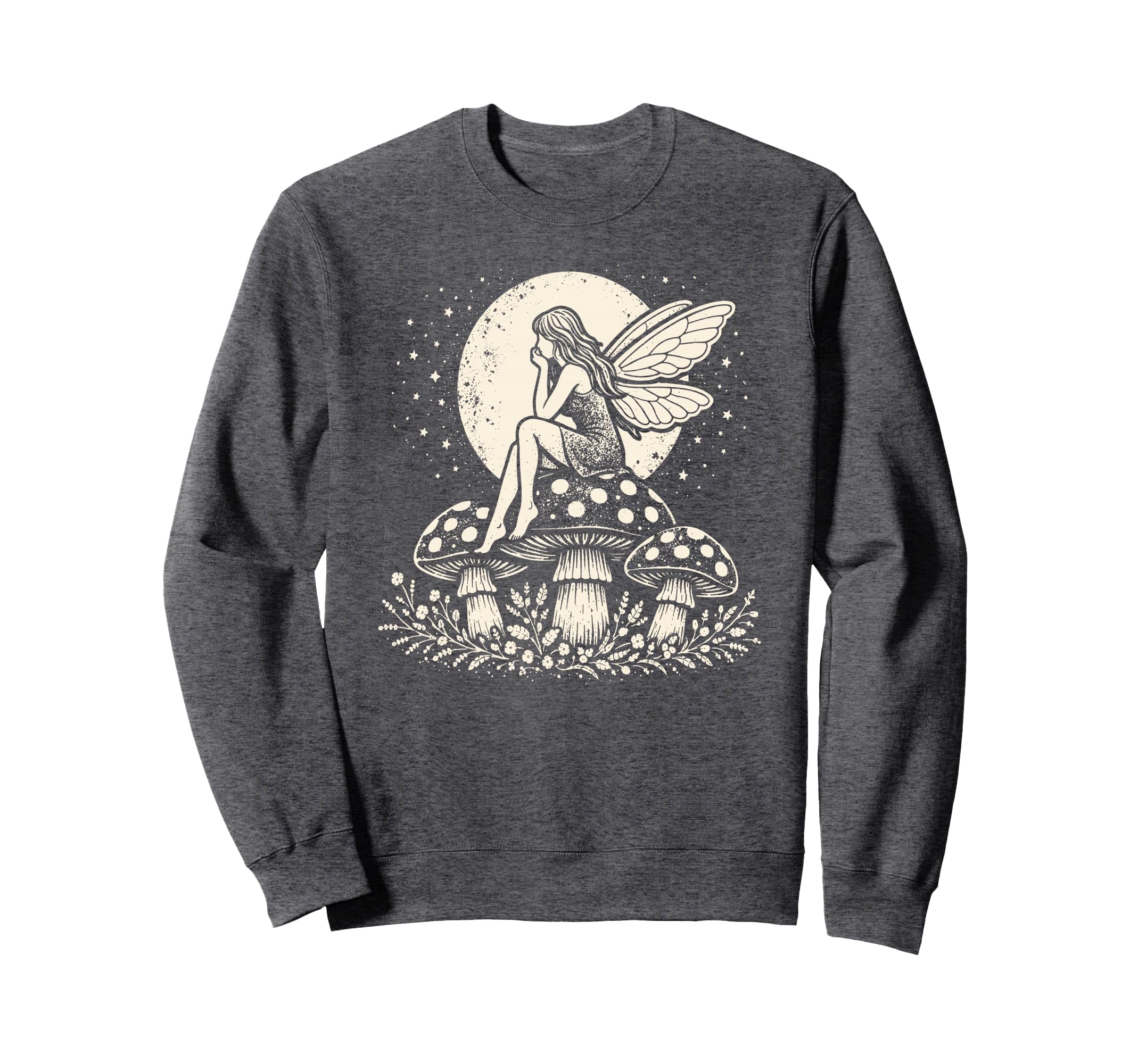 Fairycore Butterfly Fairy Mushroom Sweatshirt - Minimalist Print Unisex - T-Shirt, Sweatshirt, Hoodie