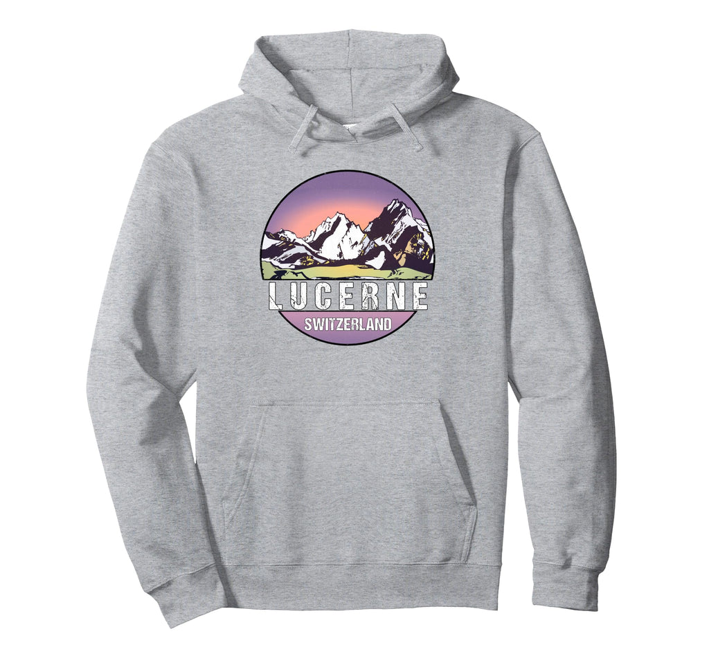 Lucerne Switzerland Distressed Hoodie - Streetwear Style Men Women - T-Shirt, Sweatshirt, Hoodie