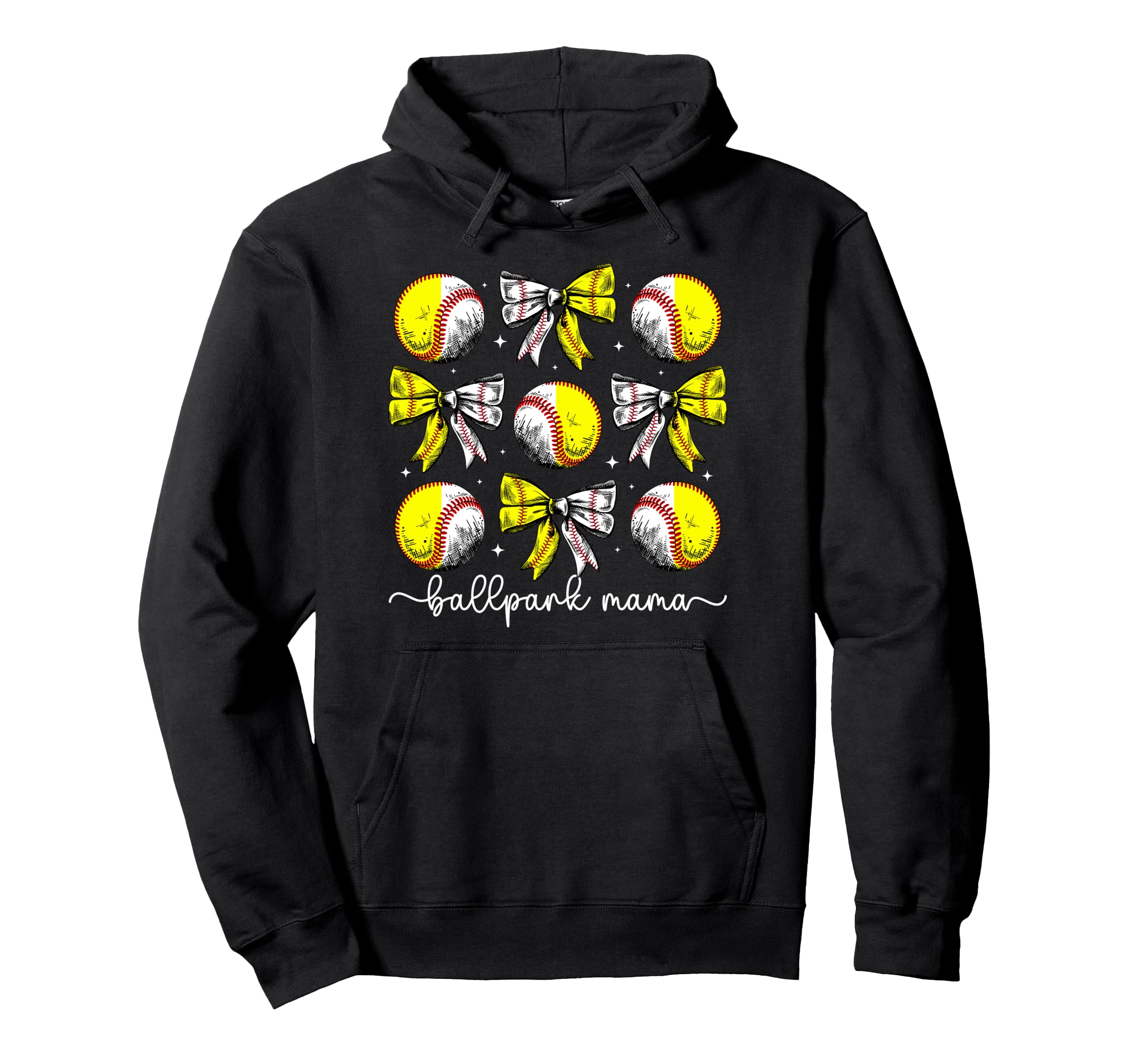 Ballpark Mama Coquette Softball Hoodie - Custom Art Print Men Women - T-Shirt, Sweatshirt, Hoodie