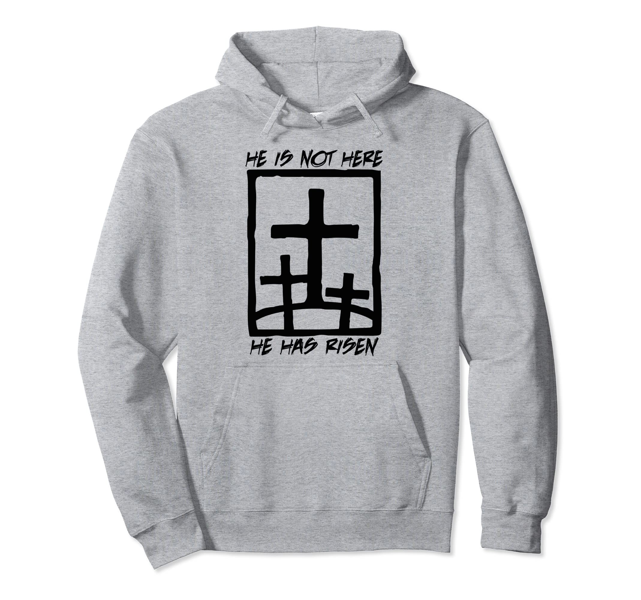 He Is Risen Easter Day Distressed Hoodie - Trendy Graphic Men Women - T-Shirt, Sweatshirt, Hoodie